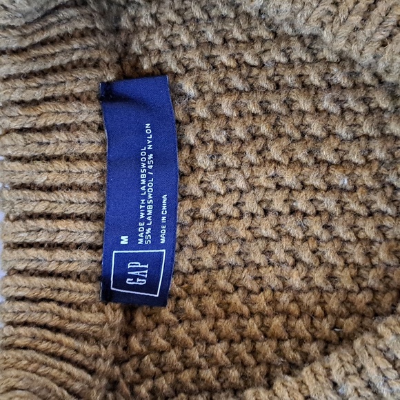 GAP Lampswool Blend Chunky Mustard Oversized Knit Cozy Pullover Sweater - Picture 4 of 7